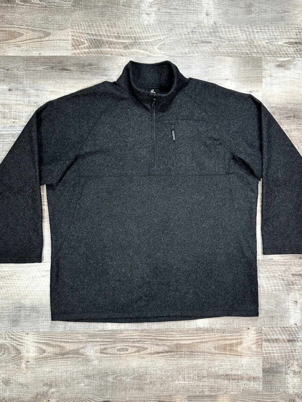 Woolx Boiled Merino Wool Blend 3/4 zip Pullover Gray Jacket Men's Size 2XL